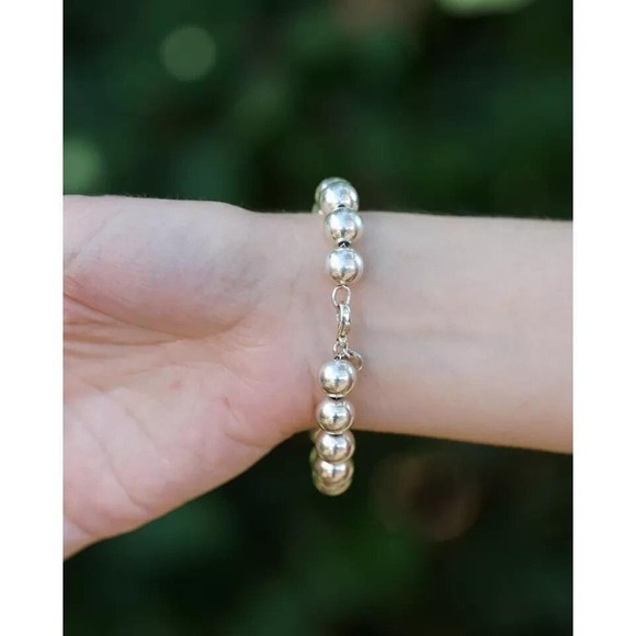 Tiffany & Co. Sterling Silver 10mm Ball Bead Beaded Hardwear‎ 7 3/8" Bracelet - Picture 2 of 6